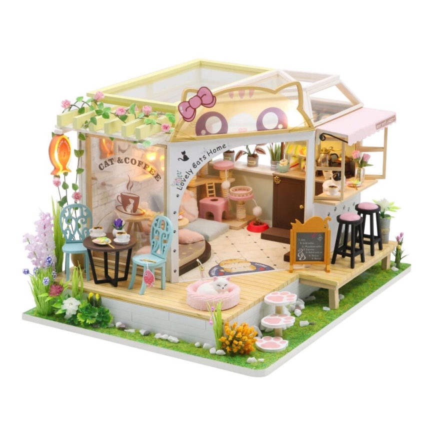 2Kids Toys - Children's talo Kissakahvila puutarhalla 2xAAA