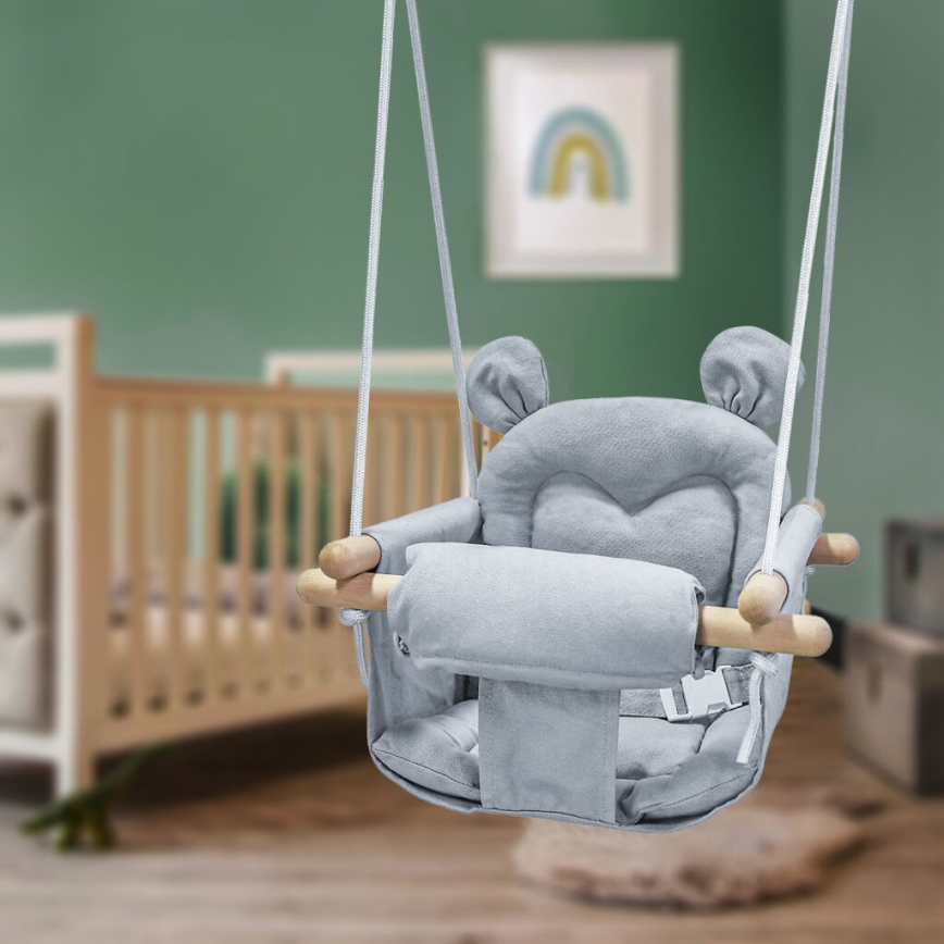 2Kids Toys - Lasten tekstiilikeinu harmaa/pyökki