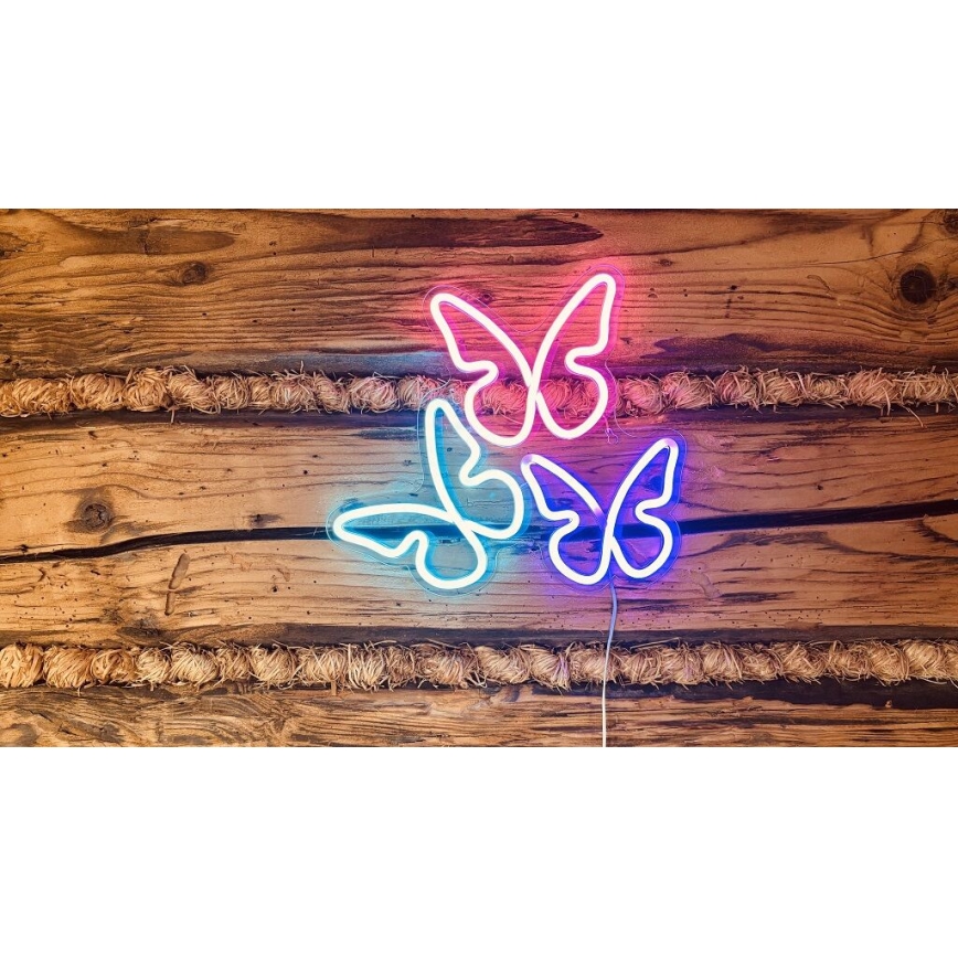 2Kids Toys - LED Neon seinäkoriste LED/5W/USB perhosia