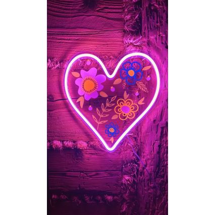2Kids Toys - LED Neon seinäkoriste LED/5W/USB sydän