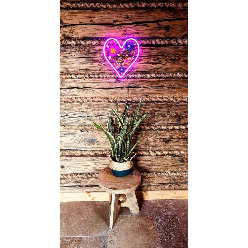 2Kids Toys - LED Neon seinäkoriste LED/5W/USB sydän