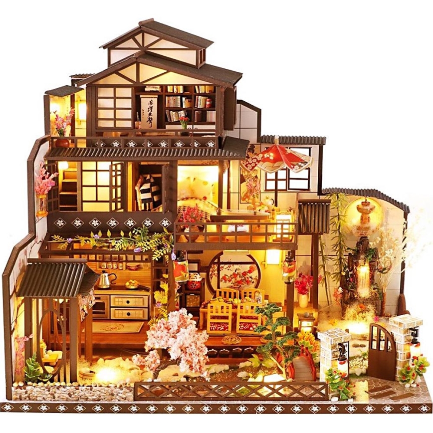 2Kids Toys - Miniatyyritalo Ylellinen sakuravilla 2xAAA