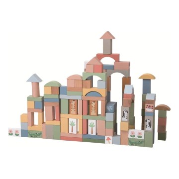 2Kids Toys - Puupalikat Safari eläinteema 120 kpl