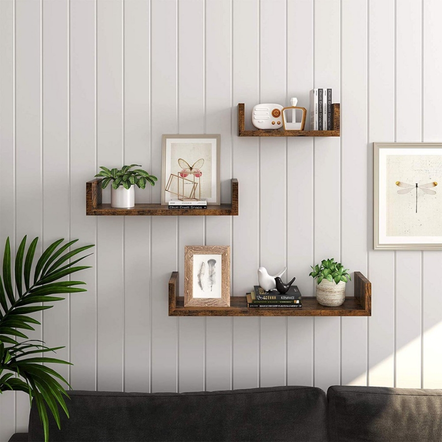 3 kpl SHELFY-seinähyllyä, ruskea