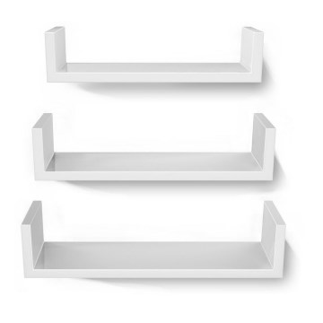 3-osainen seinähyllysetti SHELFY, valkoinen