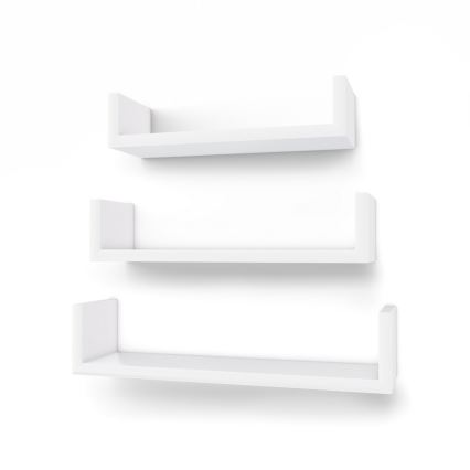 3-osainen seinähyllysetti SHELFY, valkoinen