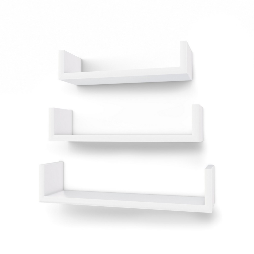 3-osainen seinähyllysetti SHELFY, valkoinen