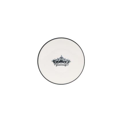 4-osainen posliininen ruokailusetti, musta/valkoinen