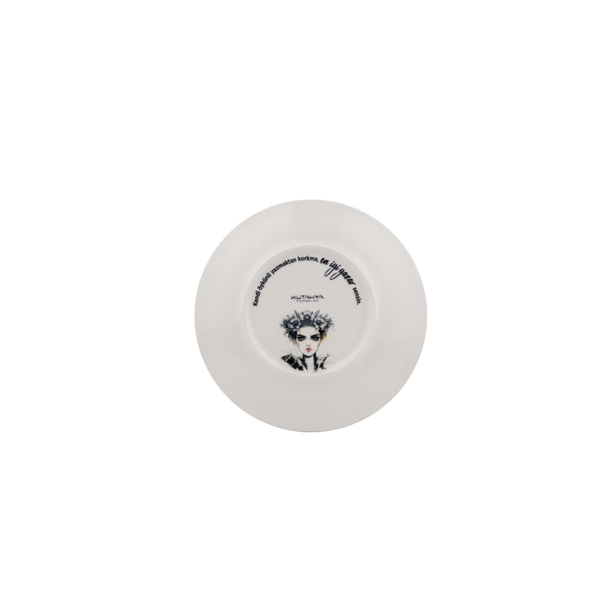 4-osainen posliininen ruokailusetti, musta/valkoinen