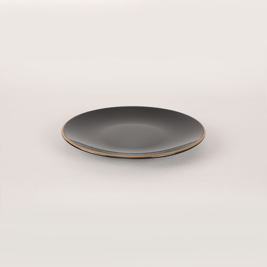 44-osainen ruokailusetti, musta/kultainen/kivitavara