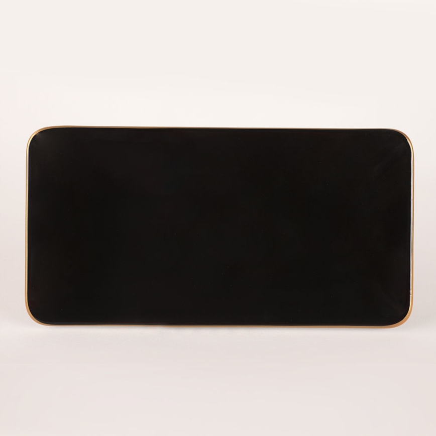 44-osainen ruokailusetti, musta/kultainen/kivitavara