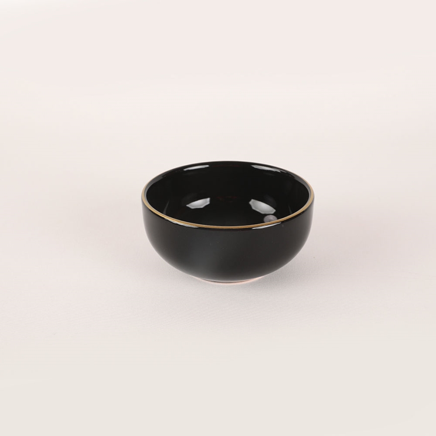 44-osainen ruokailusetti, musta/kultainen/kivitavara