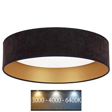 Brilagi - LED-kattovalo VELVET LED/24W/230V halk 40 cm 3000/4000/6400K musta/kulta