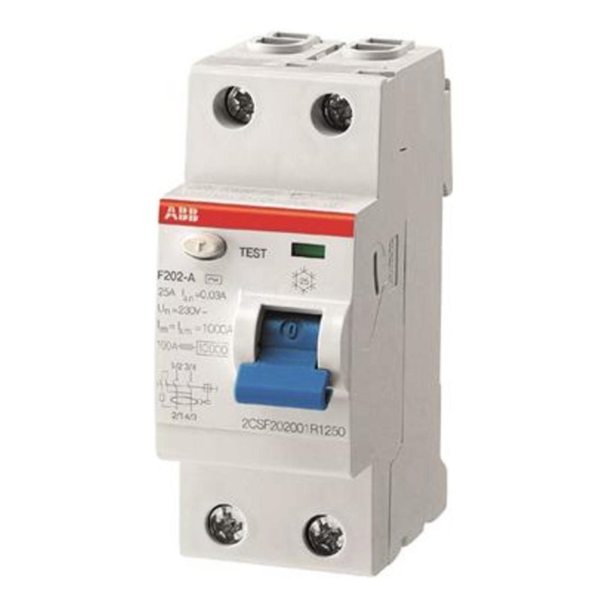 ABB 2CSF202101R1250 - Vikavirtasuojakytkin F202 A-25/0,03 2-pole 25A 230V