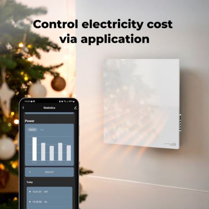 AENO - Älykäs sähköinen infrapaneeli 500W ajastin/termostaatti Wi-Fi valkoinen