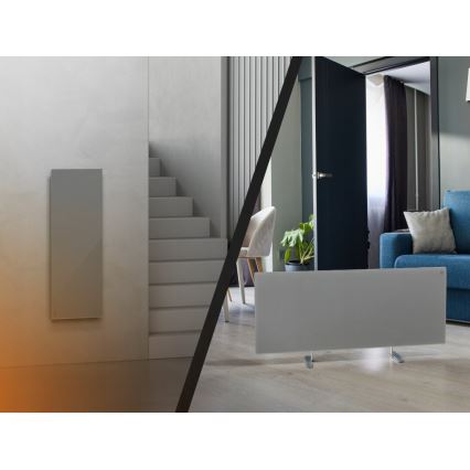AENO - Älykäs sähköinen infrapunapaneeli LED mukana näyttö 700W ajastin/termostaatti IP44 Wi-fi harmaa
