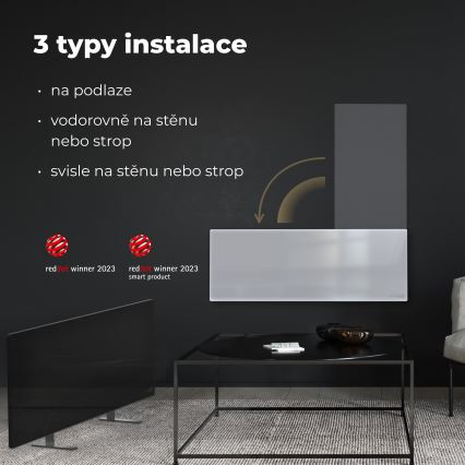 AENO - Älykäs sähköinen infrapunapaneeli 700W ajastin/termostaatti IP44 Wi-fi valkoinen
