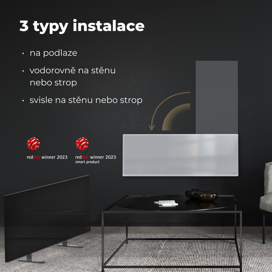 AENO - Älykäs sähköinen infrapunapaneeli 700W ajastin/termostaatti IP44 Wi-fi valkoinen