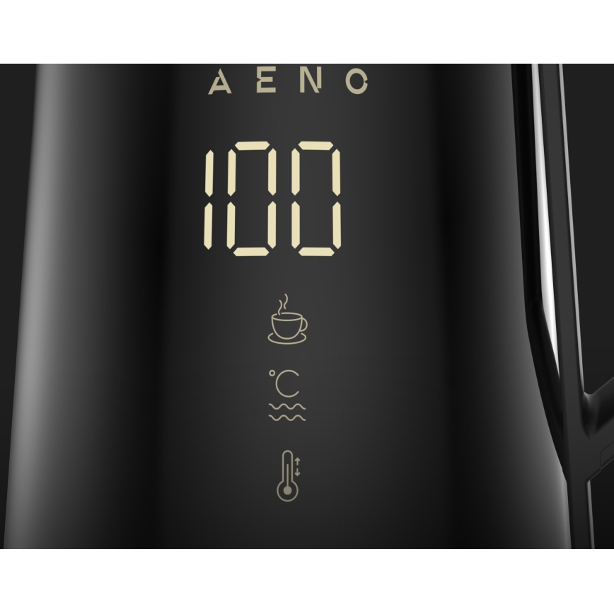 AENO - Älykäs vedenkeitin LED mukana näyttö 1,7 l 2200W/230V musta