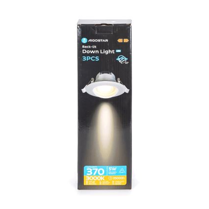 Aigostar - 3 kpl LED-integroidut kattovalaisimet LED/5W/230V 3000K halkaisijaltaan 8,5 cm valkoinen