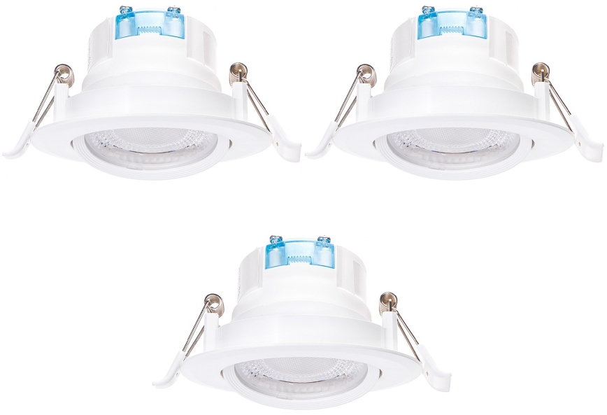 Aigostar - 3 kpl LED-kattovalaisinta LED/5W/230V 6500K, halkaisija 8,5 cm, valkoinen