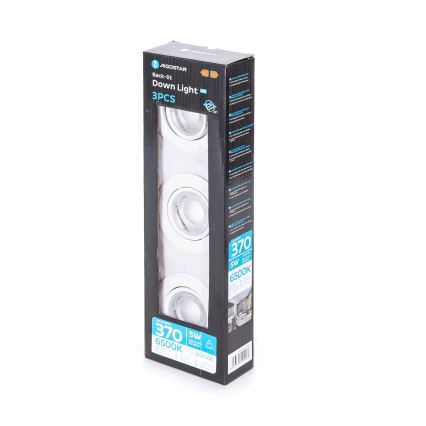 Aigostar - 3 kpl LED-kattovalaisinta LED/5W/230V 6500K, halkaisija 8,5 cm, valkoinen