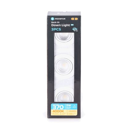 Aigostar - 3 kpl LED-upotettavaa valoa LED/5W/230V 4000K, halkaisija 8,5 cm, valkoinen