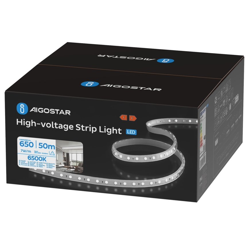 Aigostar - 50 m LED-ulkonauha, 350 W/230 V, 6500 K, IP65