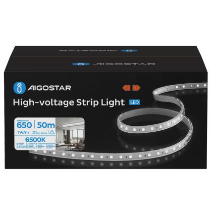 Aigostar - 50 m LED-ulkonauha, 350 W/230 V, 6500 K, IP65