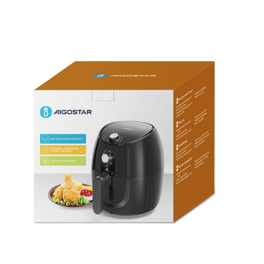 Aigostar - Air Fryer 1500W/230V 3,5l musta