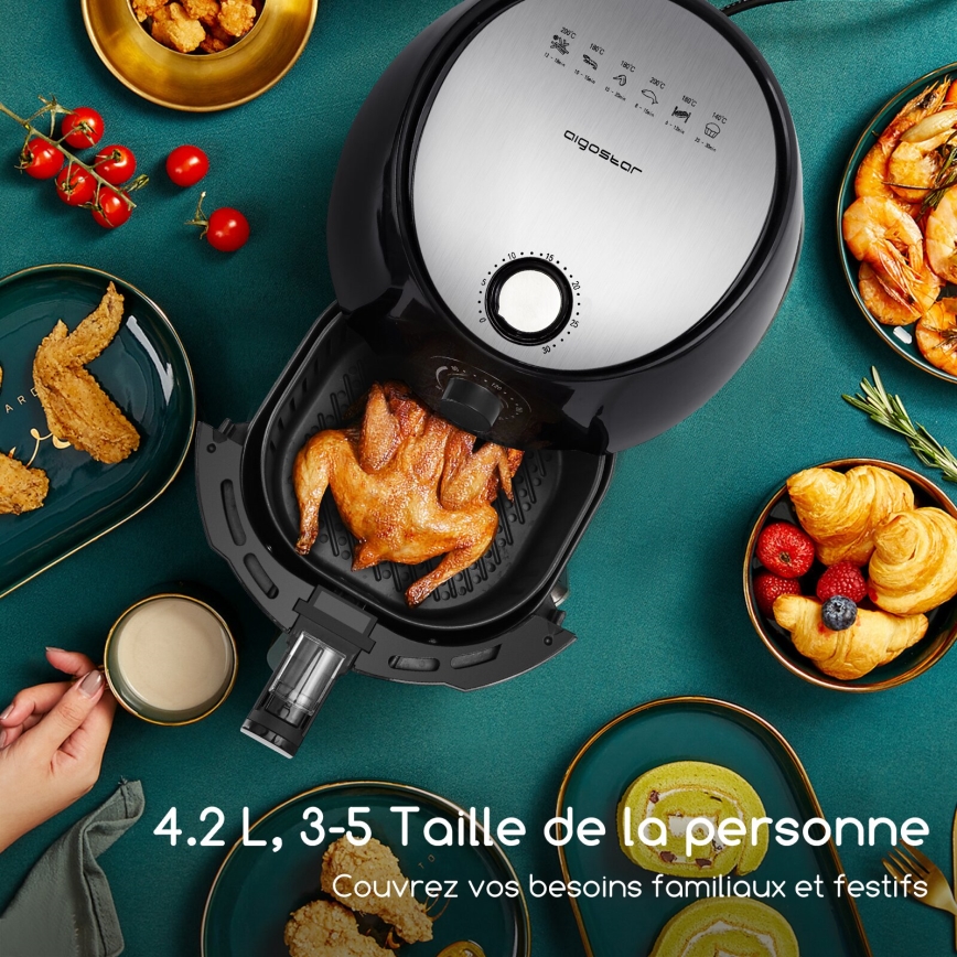 Aigostar - Air Fryer 1500W/230V 3,5l musta