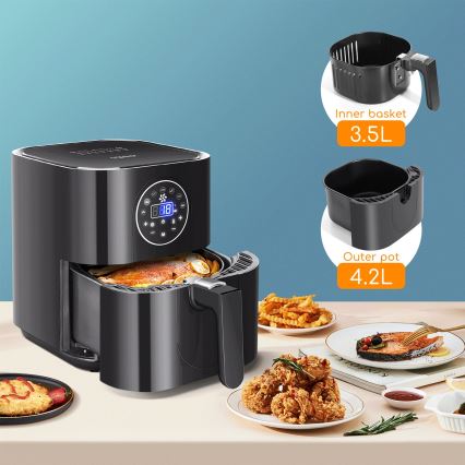 Aigostar - Air Fryer 1500W/230V 3,5l musta