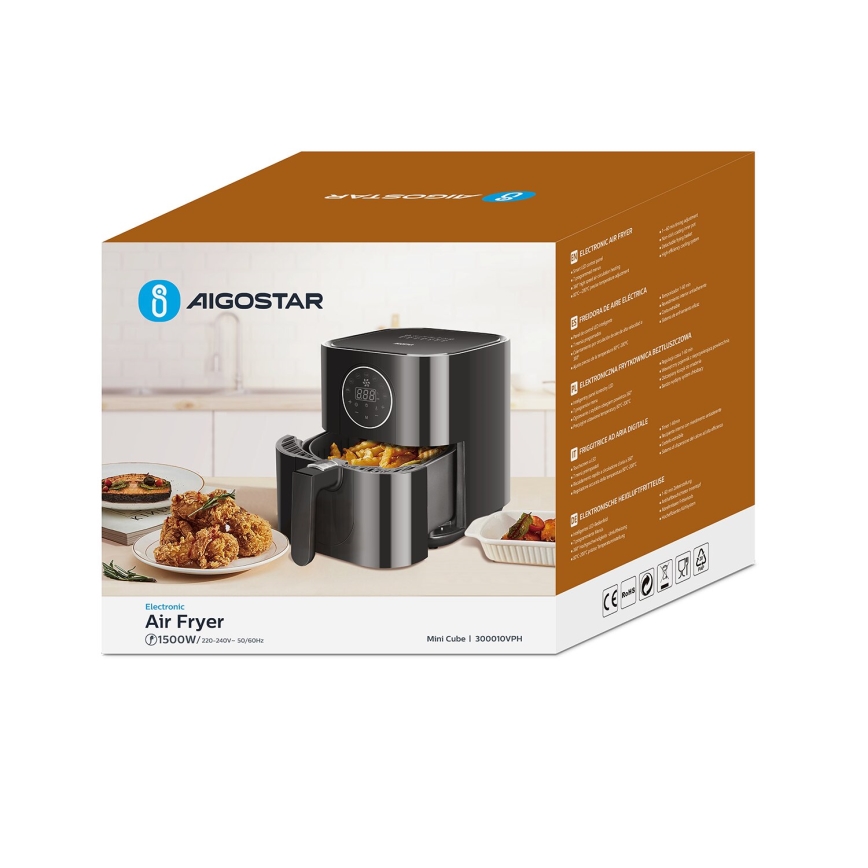 Aigostar - Air Fryer 1500W/230V 3,5l musta