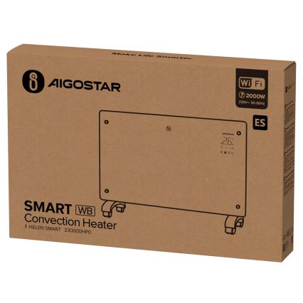 Aigostar - Älykäs sähköpatteri/konvektori 2000W Wi-Fi