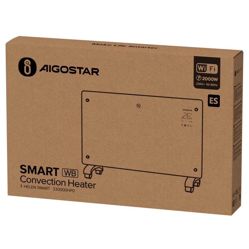 Aigostar - Älykäs sähköpatteri/konvektori 2000W Wi-Fi