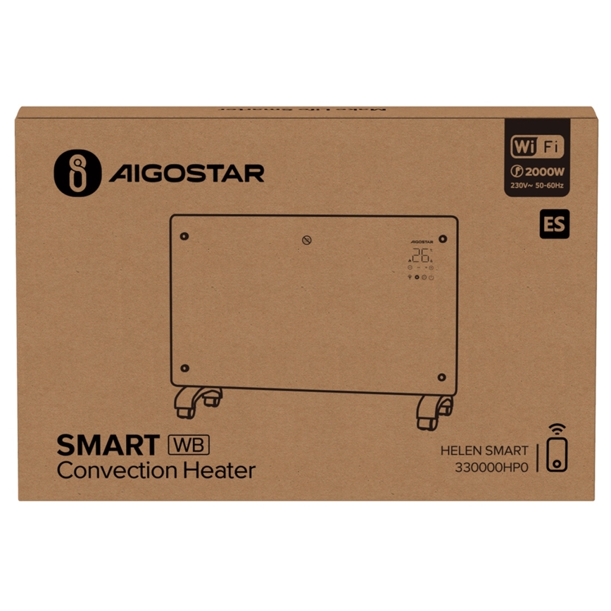 Aigostar - Älykäs sähköpatteri/konvektori 2000W Wi-Fi