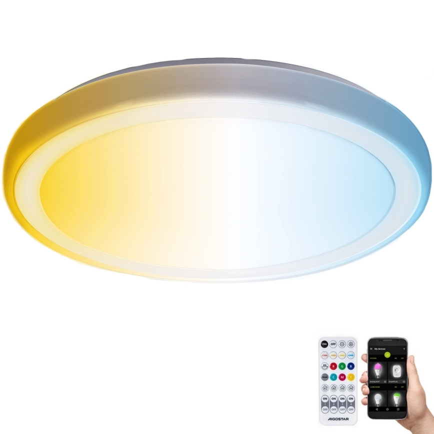 Aigostar - Himmennettävä kylpyhuoneen LED-kattovalaisin MESH Älykäs LED/24W/230V 3000-6500K IP44 + kauko-ohjaus