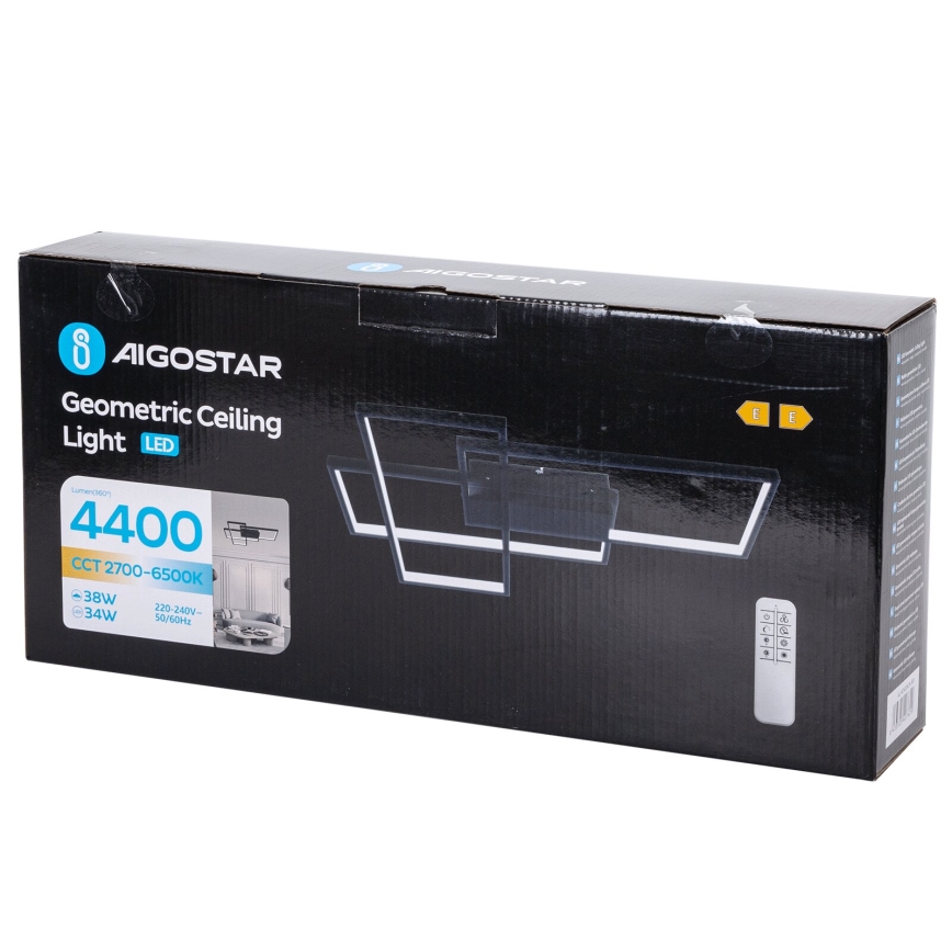Aigostar - Himmennettävä LED-kattovalaisin LED/38W/230V 2700-6500K + kauko-ohjaus
