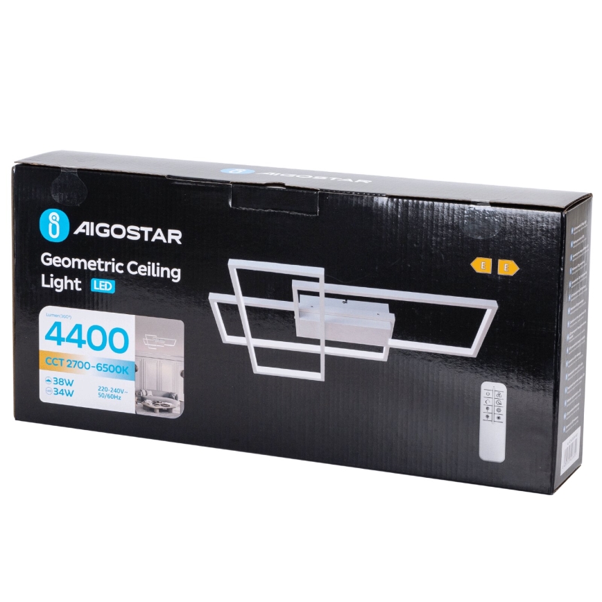 Aigostar - Himmennettävä LED-kattovalaisin LED/38W/230V 2700-6500K + kauko-ohjaus
