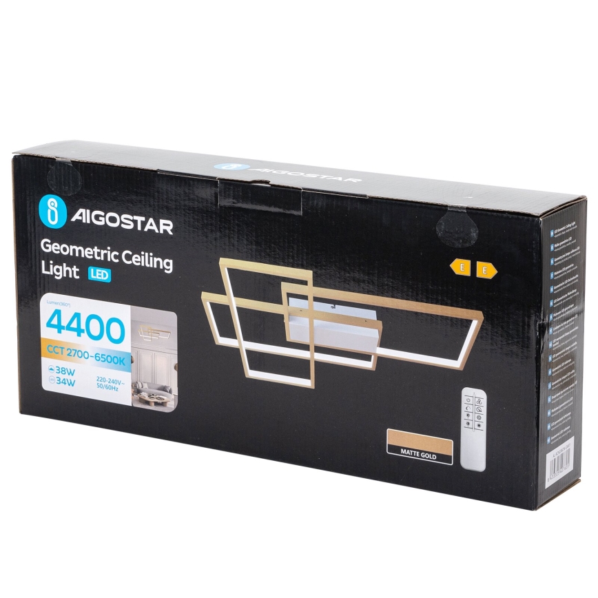 Aigostar - Himmennettävä LED-kattovalaisin LED/38W/230V 2700-6500K + kauko-ohjaus