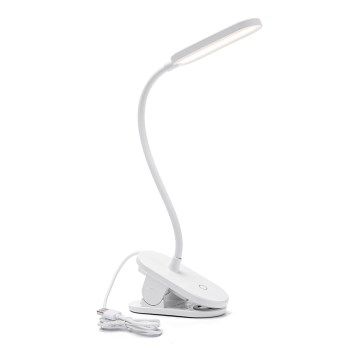 Aigostar - Himmennettävä LED-pöytävalaisin klipsillä LED/2,5W/5V valkoinen