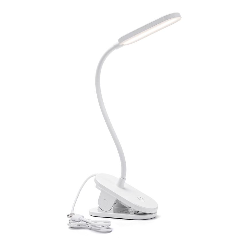Aigostar - Himmennettävä LED-pöytävalaisin klipsillä LED/2,5W/5V valkoinen