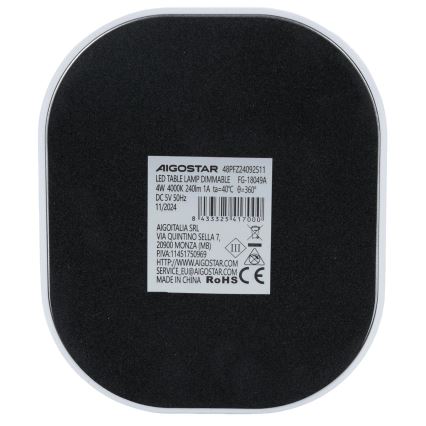 Aigostar - Himmennettävä LED-pöytävalaisin LED/4W/5V 4000K