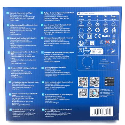 Aigostar - Himmennettävä LED-seinävalaisin MESH Älykäs LED/12W/230V 2700-6500K musta