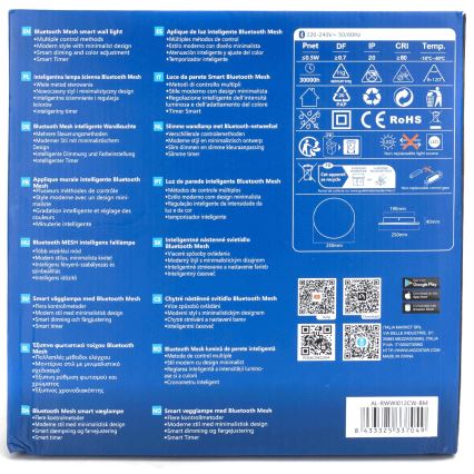 Aigostar - Himmennettävä LED-seinävalaisin MESH Älykäs LED/12W/230V 2700-6500K valkoinen