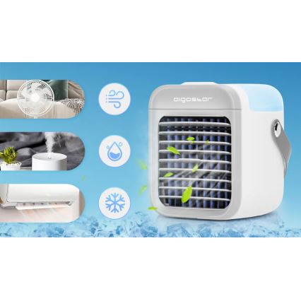 Aigostar - kannettava air cooler 8W/5V valkoinen