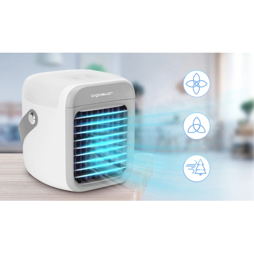 Aigostar - kannettava air cooler 8W/5V valkoinen