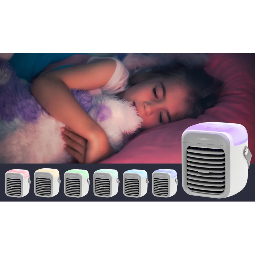 Aigostar - kannettava air cooler 8W/5V valkoinen