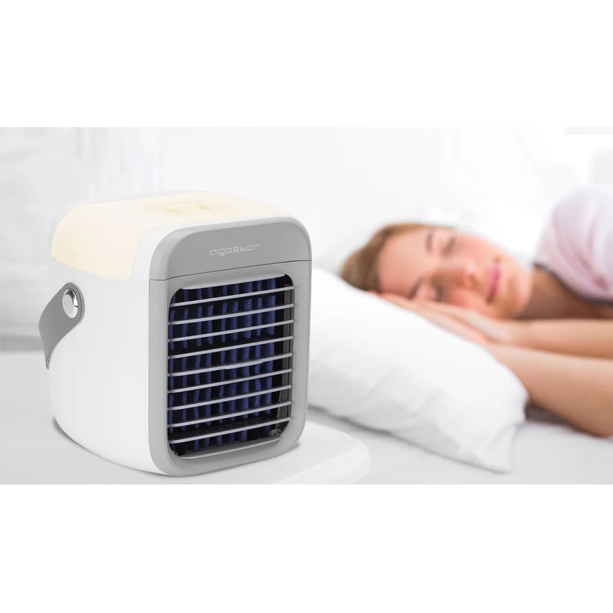 Aigostar - kannettava air cooler 8W/5V valkoinen