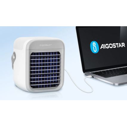 Aigostar - kannettava air cooler 8W/5V valkoinen